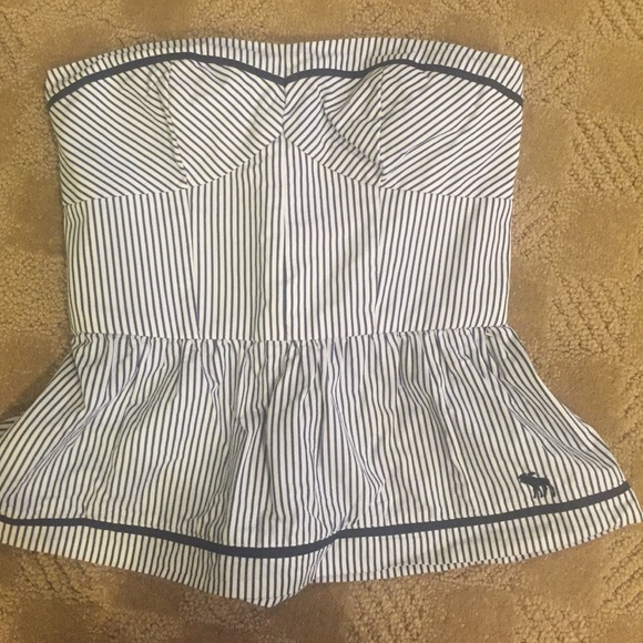 A&F strapless peplum top