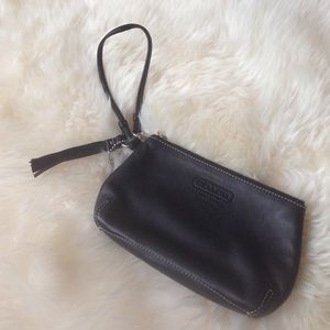 Reserved - Matte black leather Coach wristlet