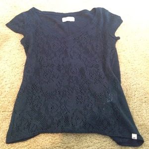 Hollister, lace navy Blue shirt