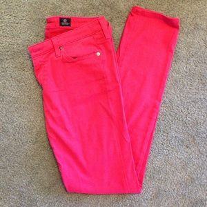 AG The Stilt fuschia pink skinny jeans