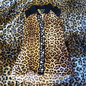 Rue 21 cheetah button up tank