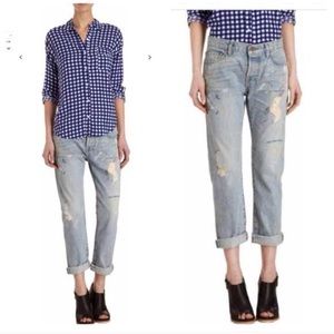 NSF Distressed Paint Splatter Boyfriend Jeans