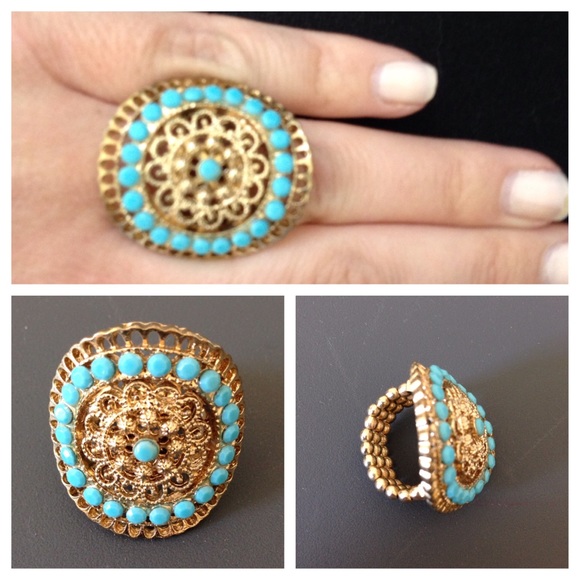 NWOT Ellie Kai gold & turquoise ring