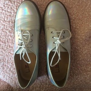 Silver pearl shoes (worn once)