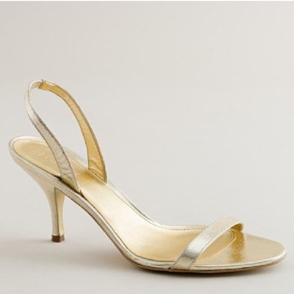 J. Crew Gold Slingback Heels