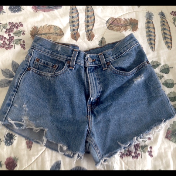 Urban renewal distressed high waisted shorts