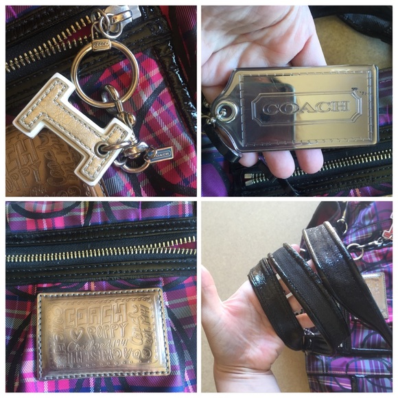 Coach Poppy collection tartan pink & purple purse - Picture 4 of 4