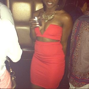 Cute red two piece outfit !!