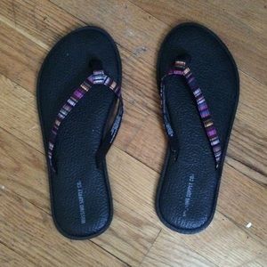 Black flip flops