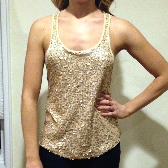 GORGEOUS Gold Sequined Top by Aqua