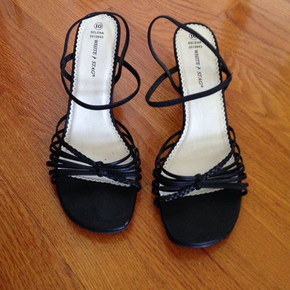 Black strappy heels