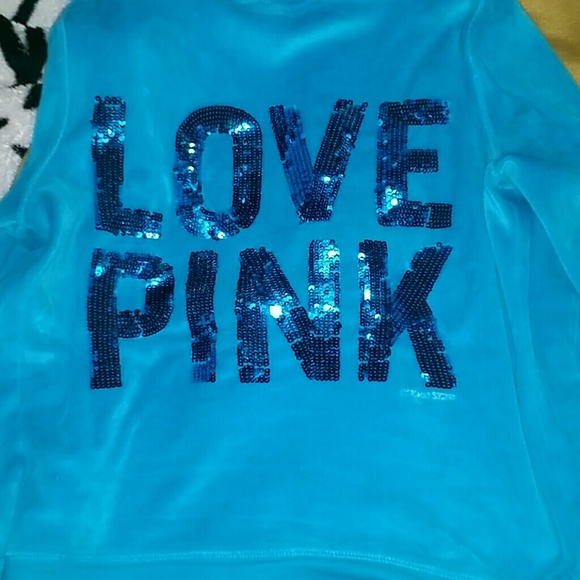 Vs pink velour hoodie