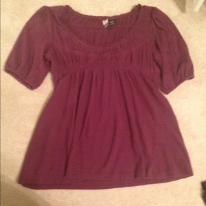 TWO FOR ONE maroon and black babydoll top
