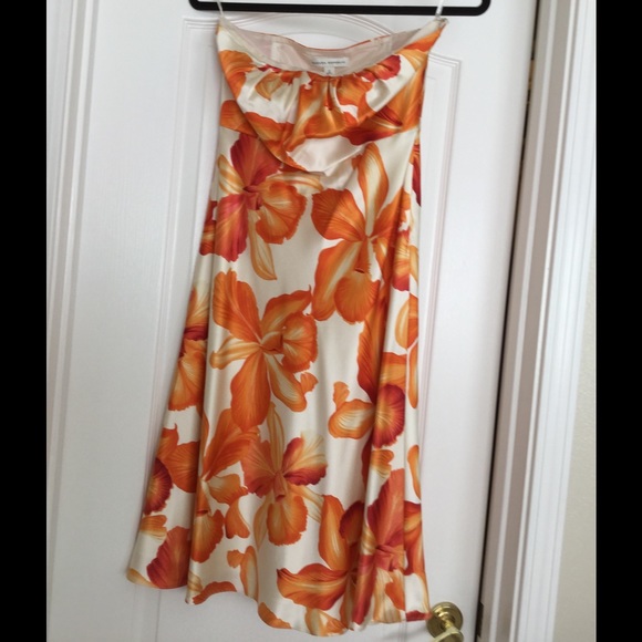 Banana Republic silk strapless hibiscus dress 2 - Picture 1 of 1