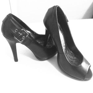 Sexy Black Peeptoe High Heels