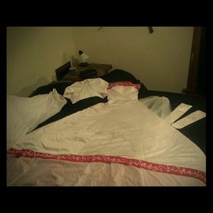 Gorgeous Red and white with sequins wedding dress