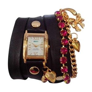 Brand new La Mer watch! Black, pink & gold