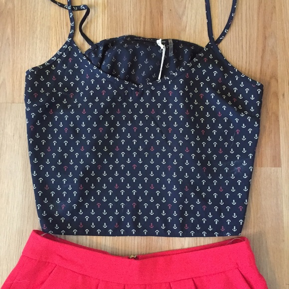 Boutique Tops - Nautical Print Crop Top⚓️