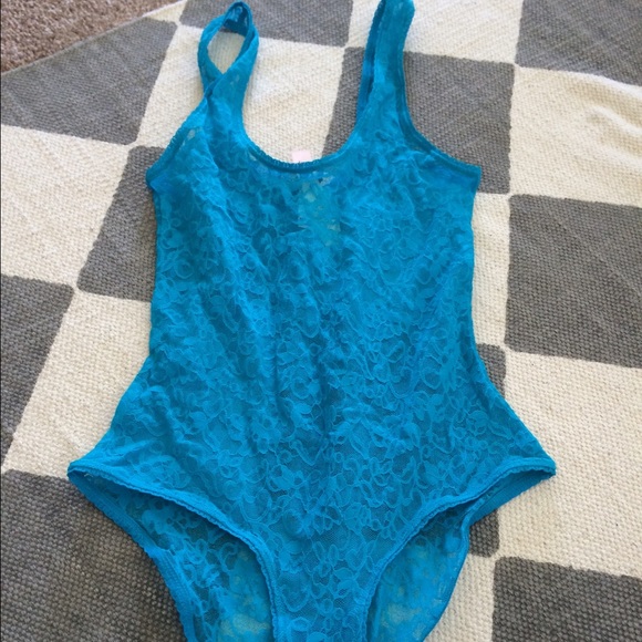 Aqua lace Leotard