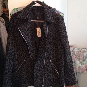 Motorcycle style pea coat from Forever 21.