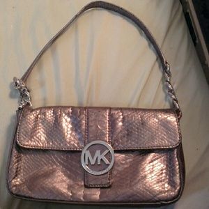 Michael Kors Fulton shouler bag metallic gunmetal
