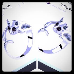 Bundle- Two Silver Kitty Rings
