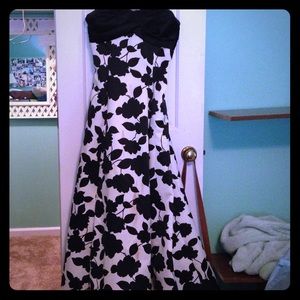 Black and white formal dress