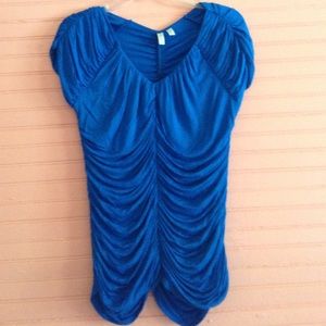 Blue scrunched shirt