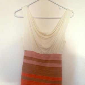 ✨Price Reduced!✨ Cream and coral fitted dress