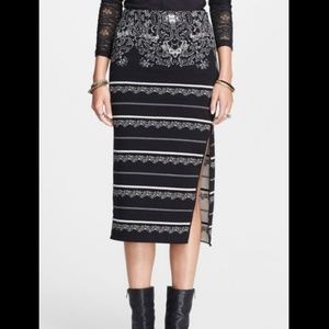 Free people jacquard knit pencil skirt