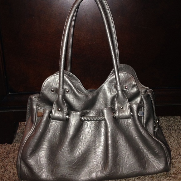 Silver metallic finish purse