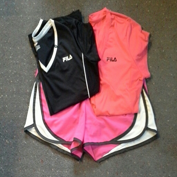 Fila Tops - Workout bundle size medium- 2 tops, 1 short