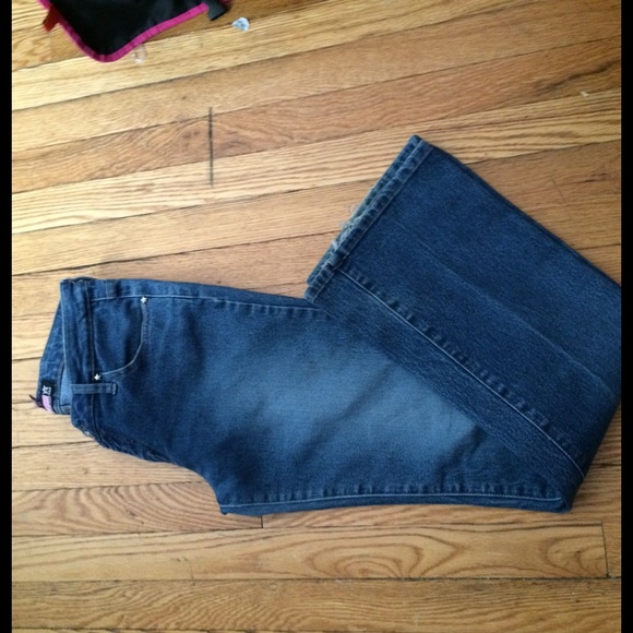 Wide leg bubble gum denim