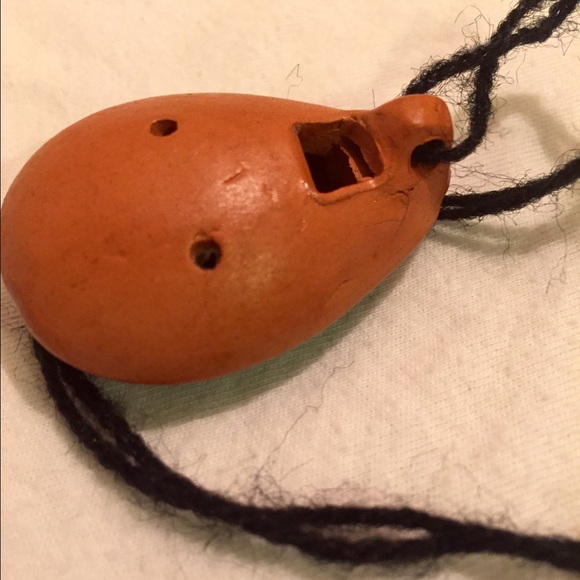 Authentic Hand Painted Peruvian Clay Necklace - Picture 2 of 2