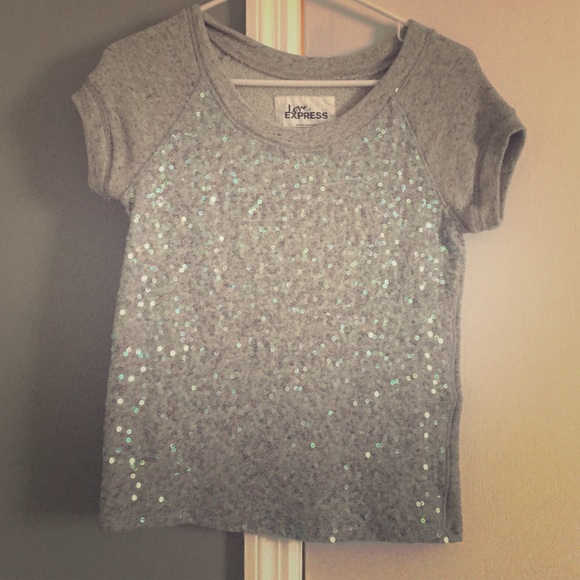 Love Express sequins sweatshirt top