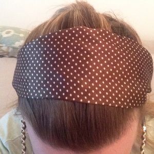 Brown polkadot headband