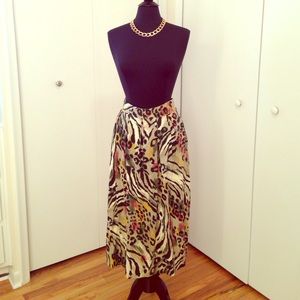 Animal Print Midi Skirt