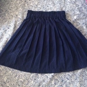 Silky navy blue skater skirt