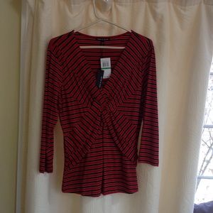 NWT Red and black and gold stripe shirt
