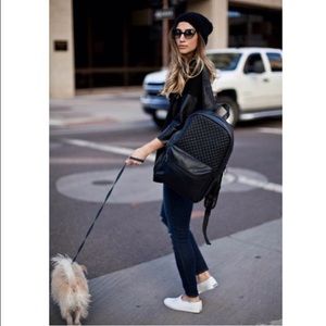 Quilted black backpack