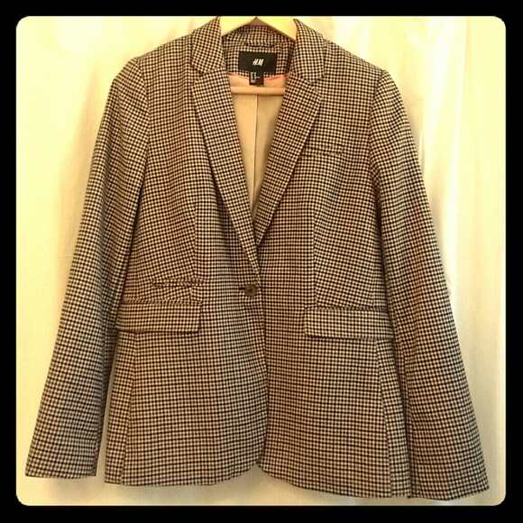 H&M Checkered Brown Blazer NEVER worn!