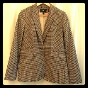 H&M Checkered Brown Blazer NEVER worn!