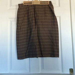 Plaid mid length skirt
