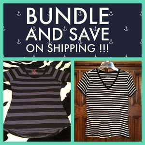 2Pc BUNDLE Black / WHT / Gray Tops