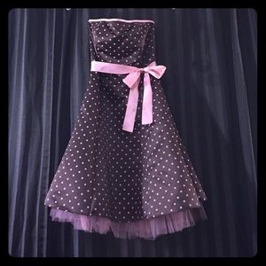 Brown and Pink Polka Dot Dress