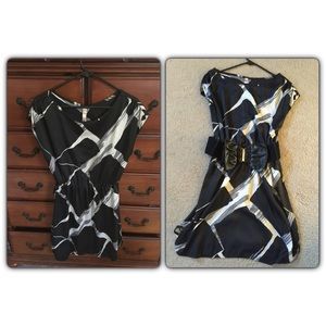 Black geo dress