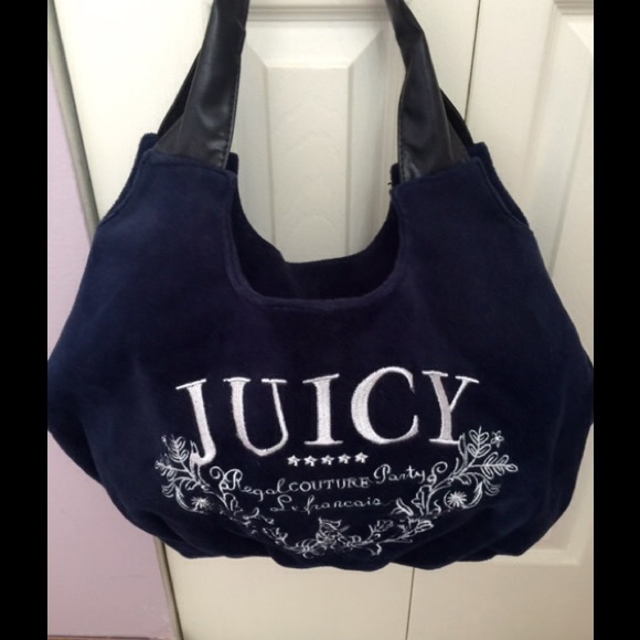 JUICY COUTURE  Navy Velour Bag NEW!
