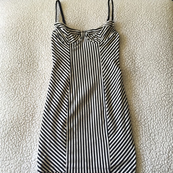 Striped Jersey Underwire Bustier Dress