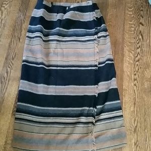 Southwestern style wrap wool skirt