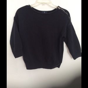 gap sweater with shoulder zip